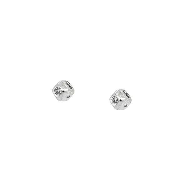 Earrings with White Gold Zircons