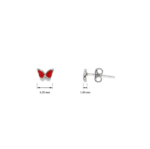 Stylish Butterfly Shaped Pecky in White Gold with Enamel