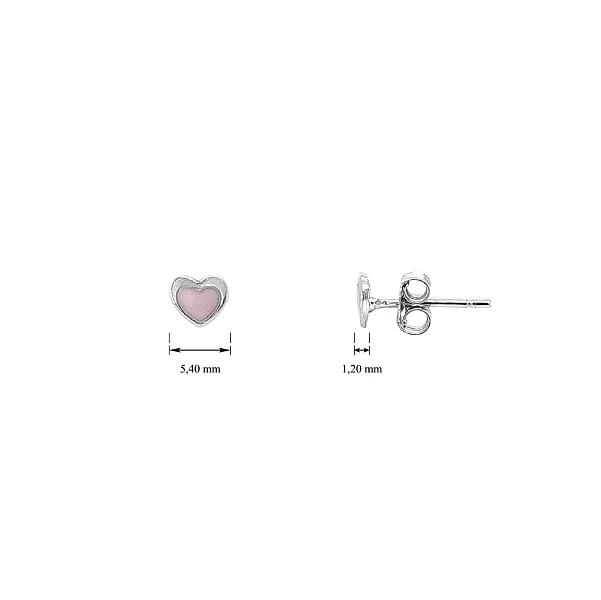 White Gold Butterfly Earrings with Pink Enamel