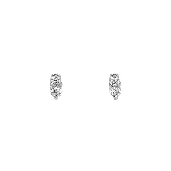 Earrings with White Gold Zircons