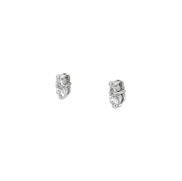 Earrings with White Gold Zircons
