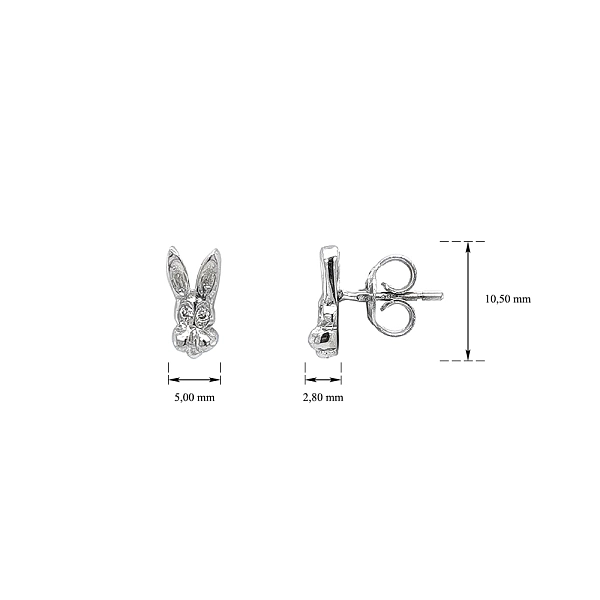Earrings with White Gold Bunny motif