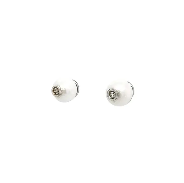 White Gold Pearl Earrings