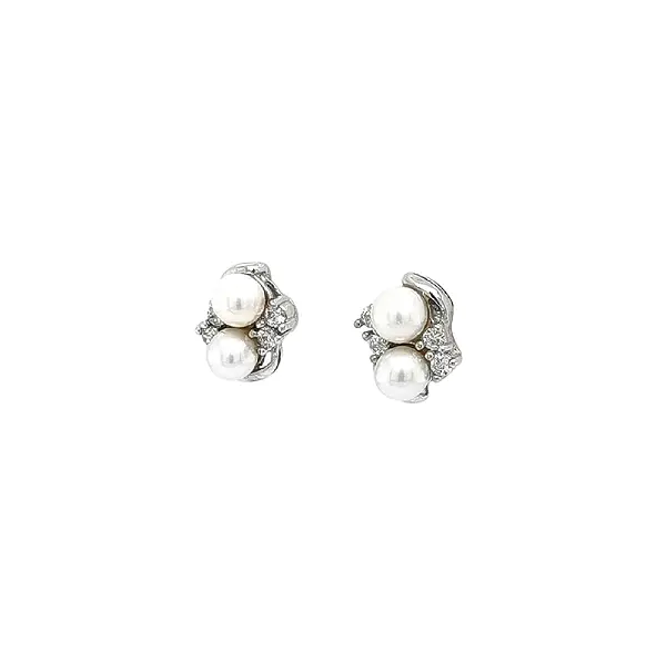 Pecky Earrings with White Gold Pearl