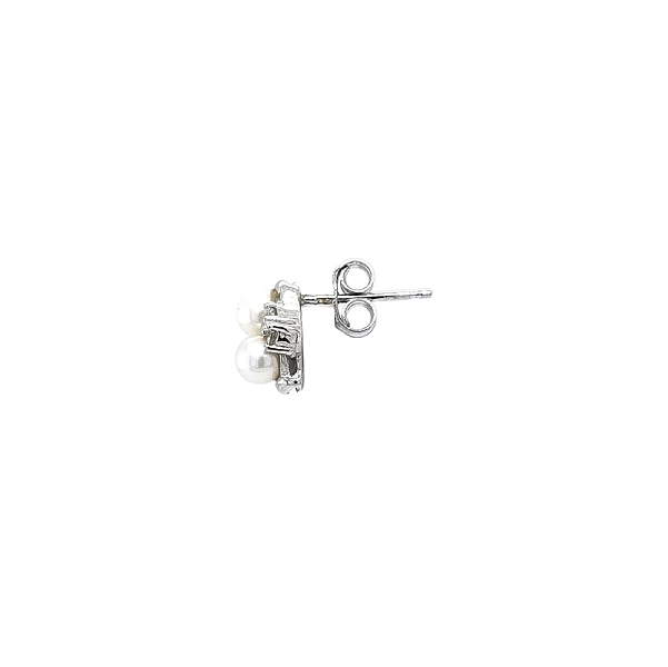 Pecky Earrings with White Gold Pearl