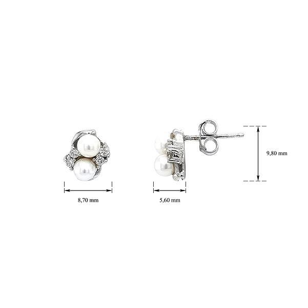 Pecky Earrings with White Gold Pearl