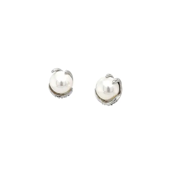 Pecky Earrings with White Gold Pearl