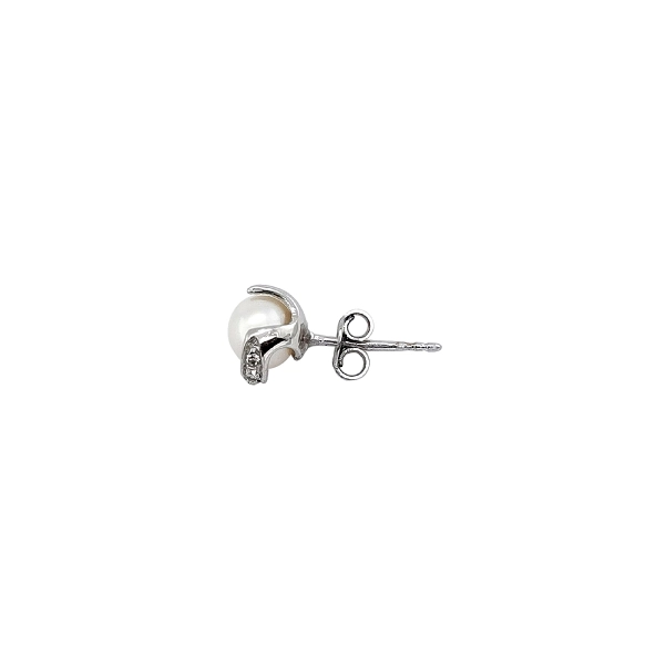 Pecky Earrings with White Gold Pearl