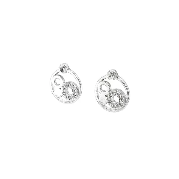 Luxury White Gold Earrings with Ball Motif