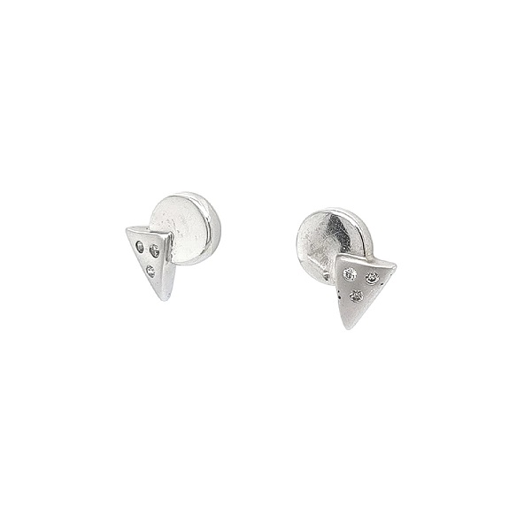 Earrings with White Gold Zircons