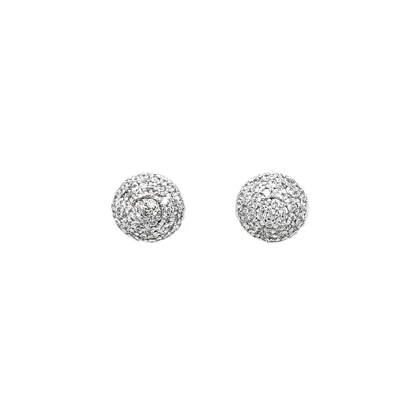 Precision Earrings with White Gold and Sparkling Zircons