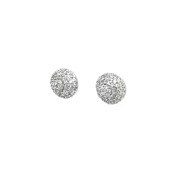 Precision Earrings with White Gold and Sparkling Zircons