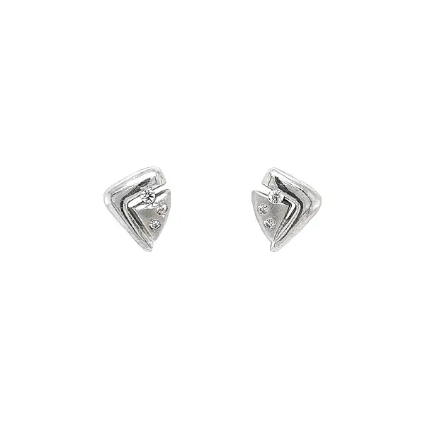 Earrings with White Gold Zircons
