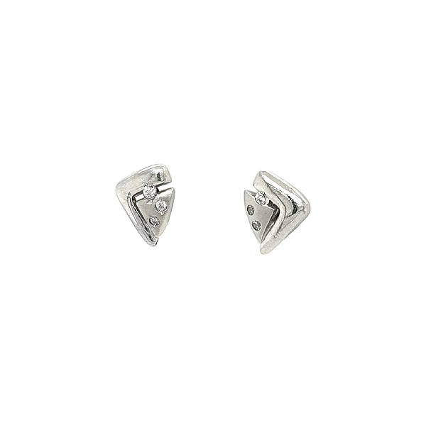 Earrings with White Gold Zircons