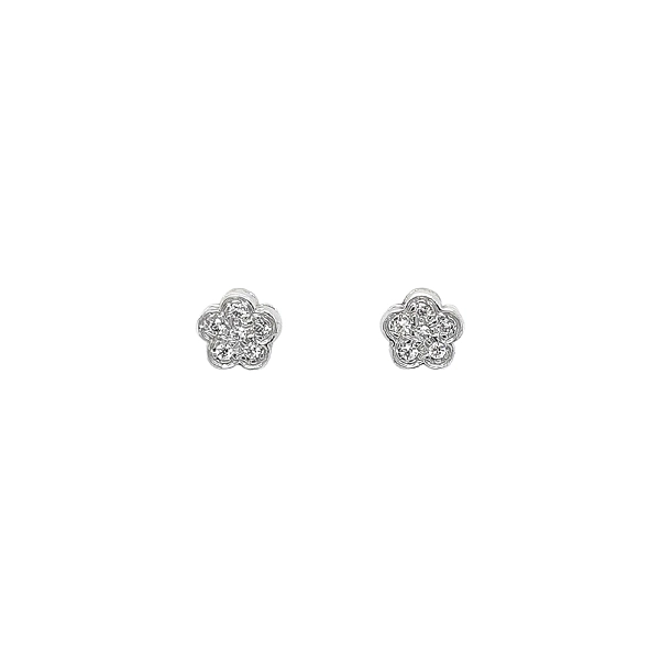 Earrings with Floral ymotiv and Zircones
