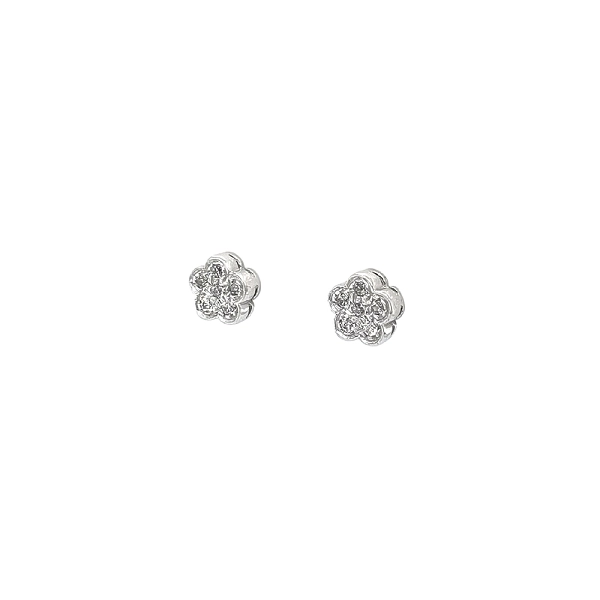 Earrings with Floral ymotiv and Zircones