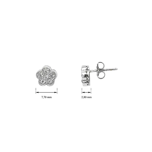Earrings with Floral ymotiv and Zircones