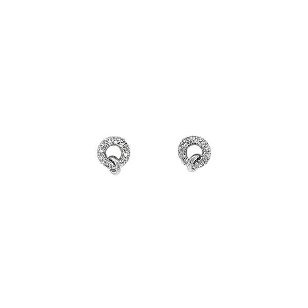 Earrings with White Gold Zircons