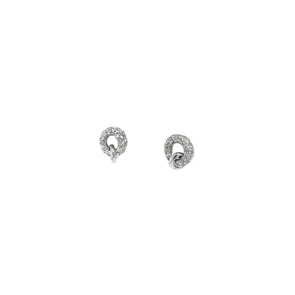Earrings with White Gold Zircons