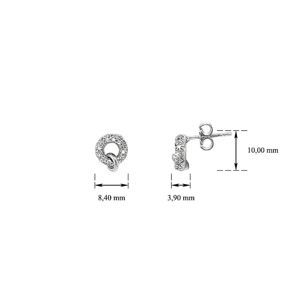 Earrings with White Gold Zircons