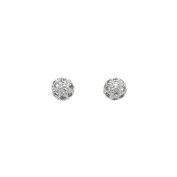 Luxury Ball Earrings with Fine Zirconia Decoration