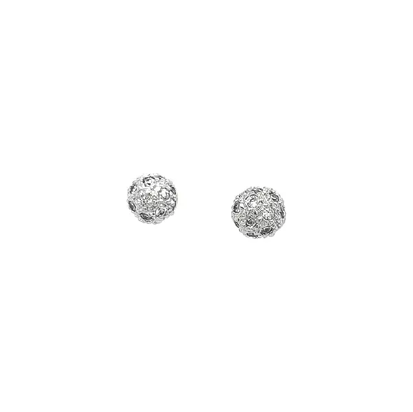 Luxury Ball Earrings with Fine Zirconia Decoration