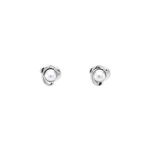 Pecky Earrings with White Gold Pearl