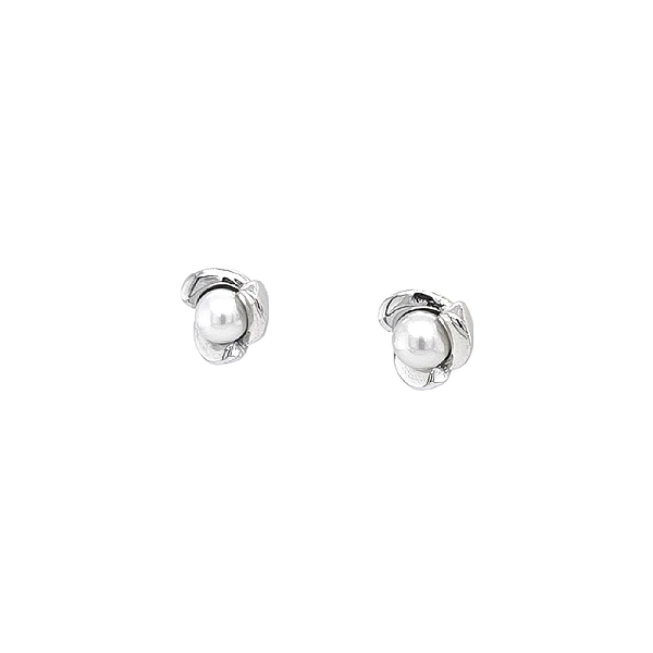 Pecky Earrings with White Gold Pearl