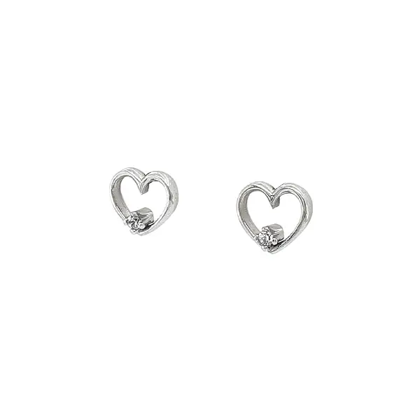 Pecky Heart Earrings with Zircons