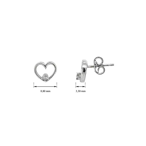 Pecky Heart Earrings with Zircons