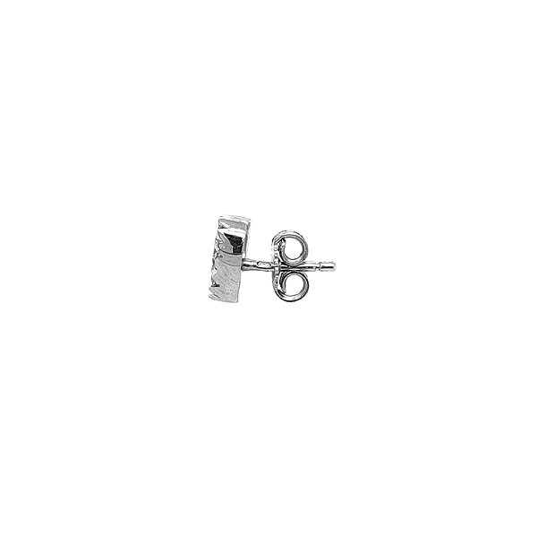 White Gold Heart Earrings Decorated with Sparkling Zircons