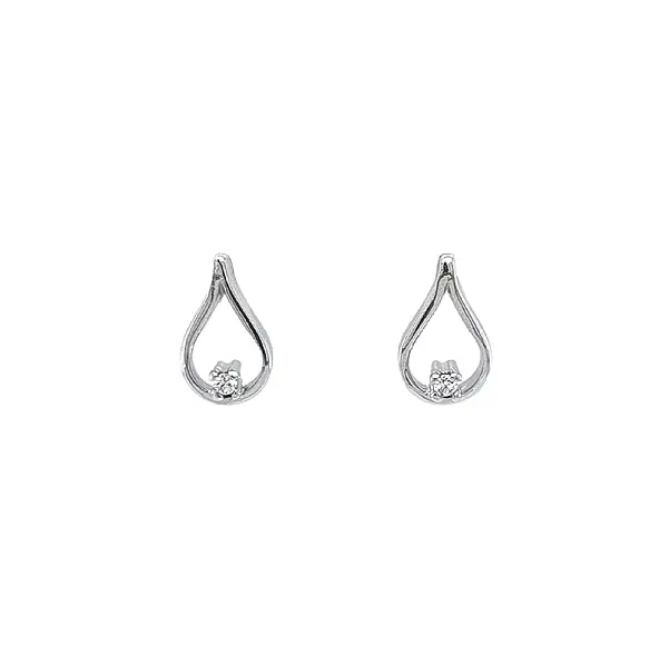 Earrings with White Gold Zircons