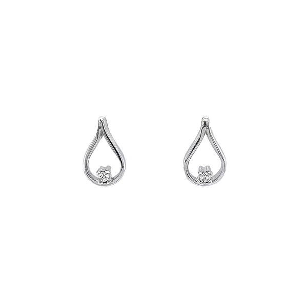 Earrings with White Gold Zircons