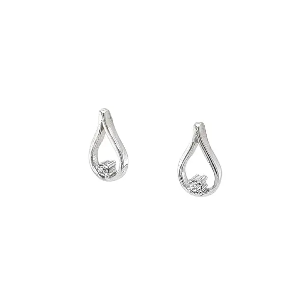 Earrings with White Gold Zircons