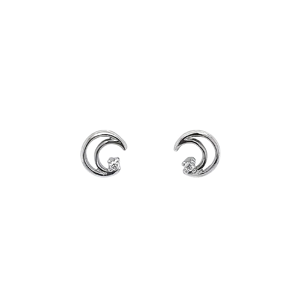 Earrings Moon with Zircons