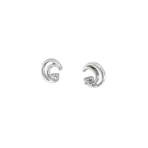 Earrings Moon with Zircons