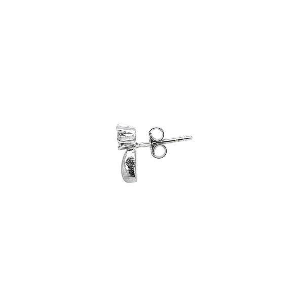 Earrings made of White Gold with Zircones in Matte Shiny Contrast