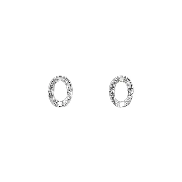 Earrings with White Gold Zircons