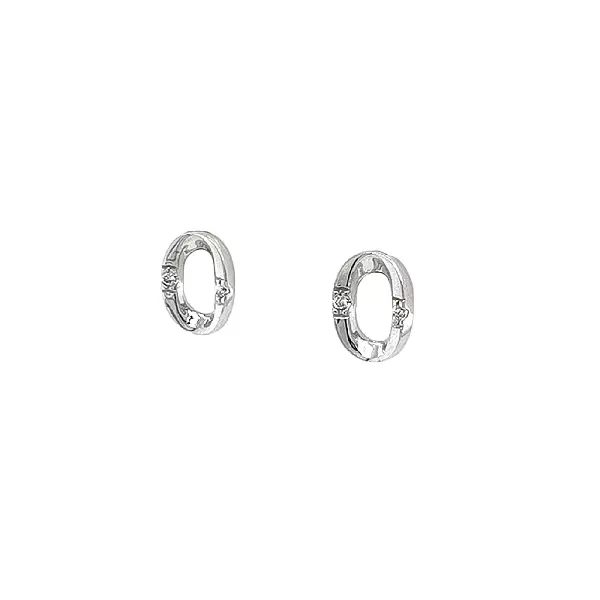 Earrings with White Gold Zircons