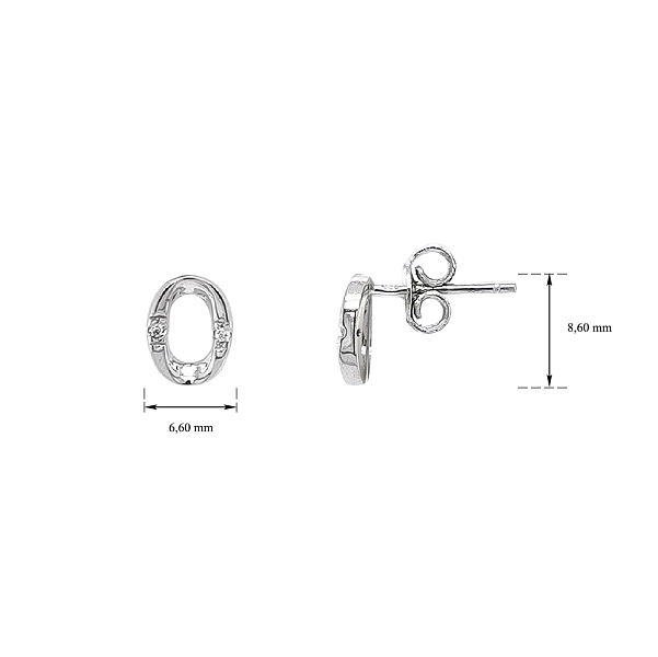 Earrings with White Gold Zircons