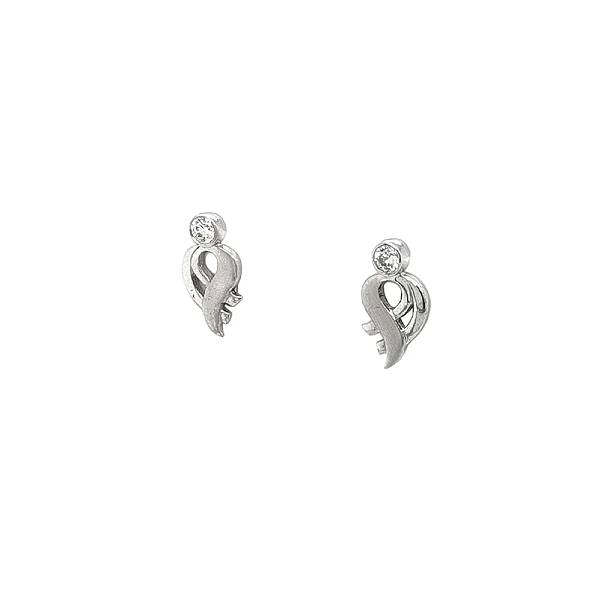 Earrings with White Gold Zircons