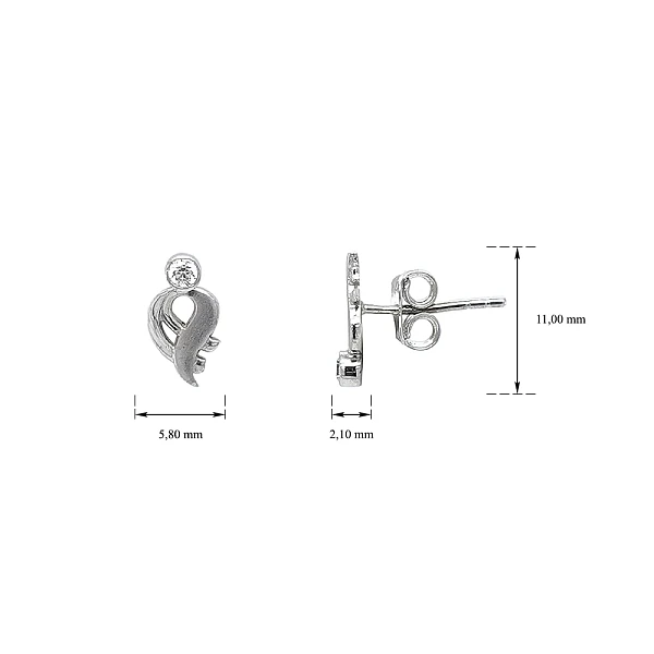 Earrings with White Gold Zircons