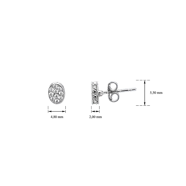 Shining White Gold Earrings with Fine Glitter