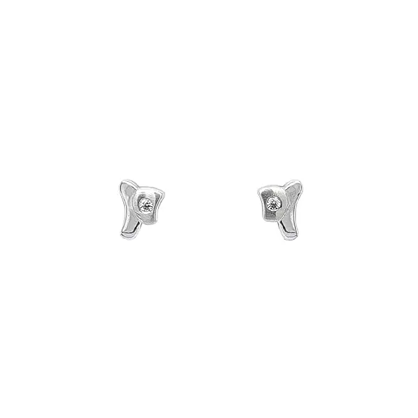Earrings with White Gold Zircons