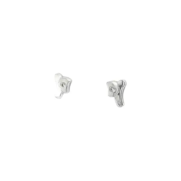 Earrings with White Gold Zircons
