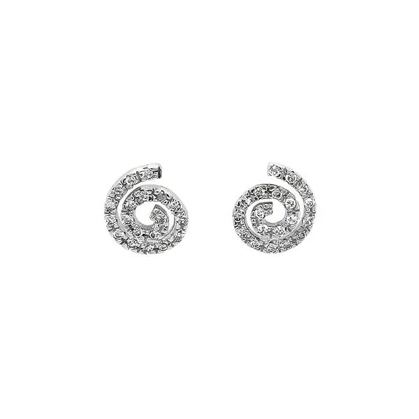 White Gold Earrings with Fine Spiral Structure