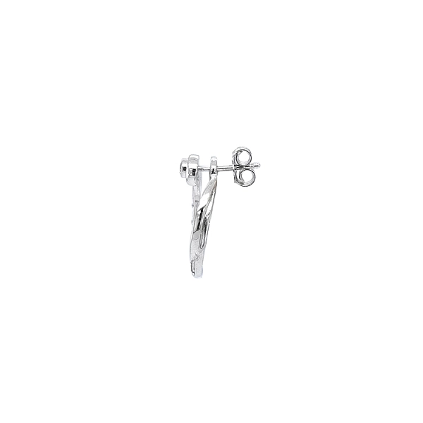 Gold Earrings with White Gold Zircons
