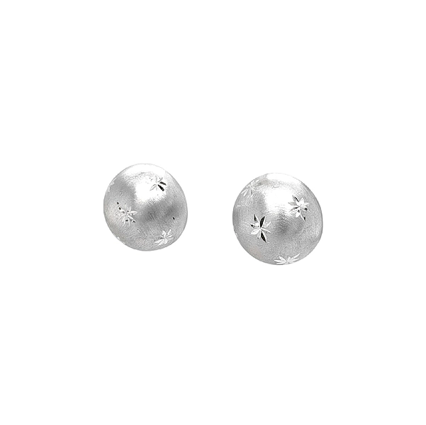 Gold Earrings with Engraved Flower Motif