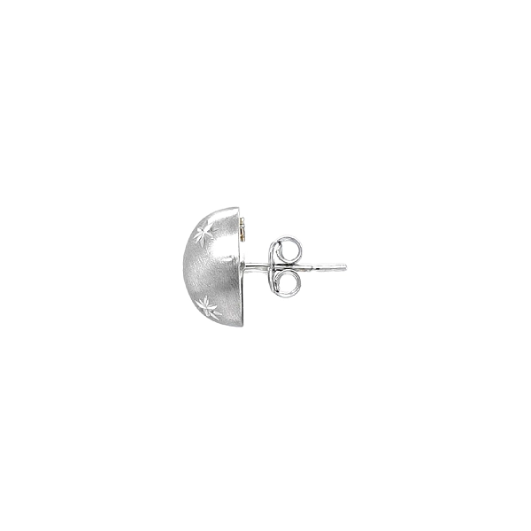 Gold Earrings with Engraved Flower Motif