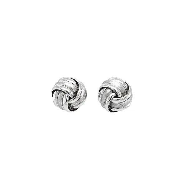 Elegant White Gold Earrings in the Shape of Braided Knot